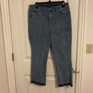 NYDJ Marilyn Straight Jeans Size 14 light wash. These have had the hem taken out
